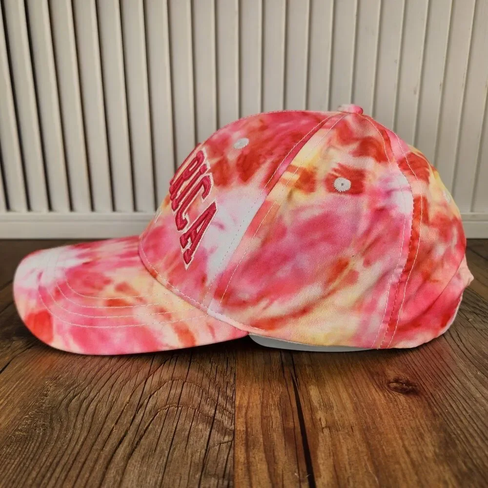 Robin Ruth Costa Rica Tie Dye Hat Pink Pura Vida Designer Baseball Cap Tropical